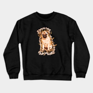 PUG Dog Newspaper Style Crewneck Sweatshirt